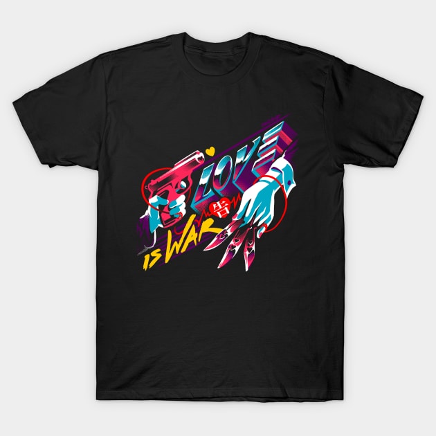 Synthwave War of Love T-Shirt by Onislogo